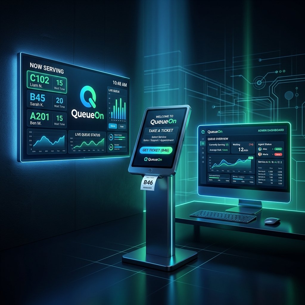 QueueOn 3D Signage Display Showcase